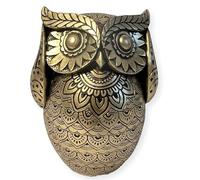 Thorness Gold-Colored 13 cm Golden Owl Figurine - Ornament in Brilliant Gold Hue - Perfect for Home Décor