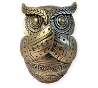 Thorness Gold-Colored 13 cm Golden Owl Figurine - Ornament in Brilliant Gold Hue - Perfect for Home Décor