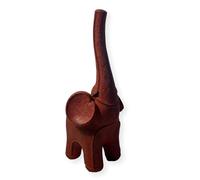 Thorness Good Luck Resin Elephant Ornament with Raised Trunk and Leather Look Finish