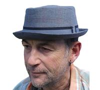 Thorness Grey Rude Boy Ska Pork Pie Hat with Contrasting Ribbon Band Detail| Size L/XL Approx. 59cm / 60cm | US Size 7 ½ | 100% Polyester