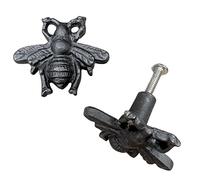 Thorness Pack of 2 CAST Iron Cute Flying Bug Insect Shaped Drawer KNOBS for Kitchen cupboards | Cast Iron Antique Style Finish | Vintage Charm Meets Modern functionality | 4.5cm Wide x 2cm Depth