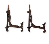 Thorness Pair of Large 10 inch Metal Easel Antique Copper Finish | Plate holder | Display stand | Metal Frame Holders for Photo Pictures Decorative Plate Dish | 25cm (H) x 15cm (Deep)
