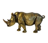 Thorness RHINO ORNAMENT IN ANTIQUE GOLD COLOUR FINISH | Wildlife Statue | Rhinoceros | Ornaments for the Home | Rhino Lover Gift Birthday Friendship Gifts | Wildlife Animal Lover Gift