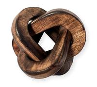 Thorness Rustic Wooden 3-Link Knot Ornament for Home Décor - Ideal for Living Room, Shelf & Coffee Table