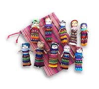Thorness Set of 10 Guatemalan handmade Worry Doll with a colourful crafted storage bag | Worry Dolls for Girls | Worry Dolls For Boys | Anxiety Dolls | Worry Doll | Guatamalan Doll