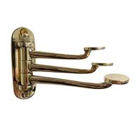 Thorness Three-Way Folding Coat Hook | Polished Brass Finish | | Wall Mounted for Bathroom Kitchen Bedroom | Captains Hook | independently swivelling arms | Versatile and Elegant