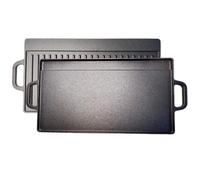Thorness Versatile Cast Iron Double Sided Non Stick Grill Pan For Perfect Grilling Indoors & Outdoors