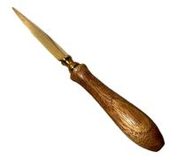 Thorness Wooden Handle Letter Opener, Brass-Plated Split File, Envelope Opener for School, Home, and Office Use