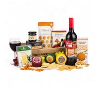 Thornton and France Silent Night Cheese and Wine Hamper Gift Set | Cheese Gift containing Red Wine, Cheddar & Snacks | 10 Items