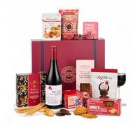 Thornton and France The Redsleeves Luxury Red Wine Hamper With Nibbles | Festive Red Wine Gift in Wicker-Style Box | Gift For Sharing | 9 Delicious Items for Sharing with Family, Friends or Colleagues
