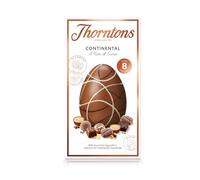 Thornton Continental Assortment Easter Egg, Milk Chocolate with Dark and White Chocolate Decoration, 257g, Includes 8 Chocolates