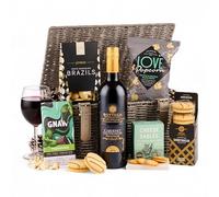 Thornton & France Decadent Delights Hamper with Bottega Cabernet Sauvignon | Luxury Food & Wine Gift Basket with Chocolate, Popcorn & Savoury Treats | Red Wine Gift Set For Christmas