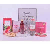 Thornton & France Pink Gin Lover Gift Set | Mermaid Pink Gin & Gourmet Snacks Hamper for Her | Chocolate, Popcorn & Fruity Treats | Perfect for Birthdays, Mother's Day, Valentine's Day