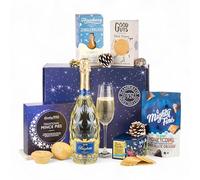 Thornton & France Starry Night Selection - Christmas Prosecco Hamper with No.10 Baglietti & Festive Treats - Luxury Prosecco Gift Set in Blue Gift Box for Seasonal Celebrations