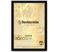 Thorntons Black Extra Large Gallery Picture Photo Frame 80x100cm With Clear Perspex Front & Wall Mounting-Solid MDF Wood-Horizontal and Vertical Wall Display-100cm x 80cm (Black)