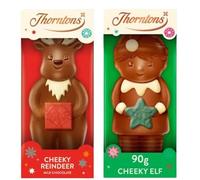 Thorntons Cheeky Reindeer & Elf Milk Chocolate Gift Set - 2 x 90g Fun Shaped Chocolate Figures - Perfect for Kids, Parties, and All-Year Gifting