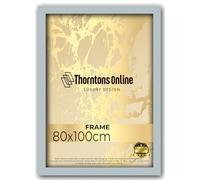 Thorntons Light Grey Extra Large Gallery Picture Photo Frame 80x100cm With Clear Perspex Front & Wall Mounting-Solid MDF Wood-Horizontal and Vertical Wall Display-100cm x 80cm (Light Grey)