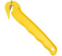 Thornton's Office Supplies Disposable Film Cutter, Sharp & Durable Steel Blade, Safe and Efficient Cutting Design for Shrink Wrap, Stretch Wrap, Tape, and Plastic Straps, Yellow (50)