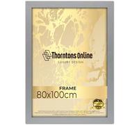 Thorntons Silver Extra Large Gallery Picture Photo Frame 80x100cm With Clear Perspex Front & Wall Mounting-Solid MDF Wood-Horizontal and Vertical Wall Display-100cm x 80cm (Silver)