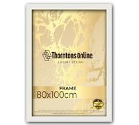Thorntons White Extra Large Gallery Picture Photo Frame 80x100cm With Clear Perspex Front & Wall Mounting-Solid MDF Wood-Horizontal and Vertical Wall Display-100cm x 80cm (White)
