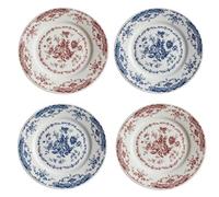 Thornwhisper Vintage Rose Floral Side Plates Set of 4, 21cm New Bone China Dessert Plates, English Country Style Cake Plates for Afternoon Tea, Breakfast, Snacks, Brunch and Home Decoration