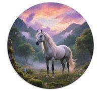 Thoroughbred 1000pc Round Puzzle with Horse, Offers A Relaxing Yet Challenging Experience, Brilliant for Mindfulness Practice 1000pcs (67.5x67.5cm)
