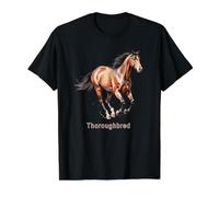 Thoroughbred Horse Breed Art Value Graphic T-Shirt, Men, Black, S