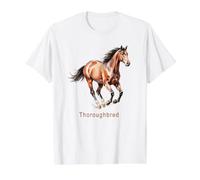 Thoroughbred Horse Breed Art Value Graphic T-Shirt, Men, White, M