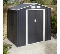thorpe metal garden apex shed foundation kit in dark grey 6x4