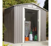 thorpe metal garden apex shed in light grey 6x4