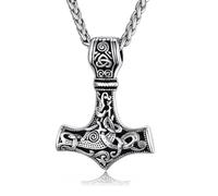 Thor's Hammer Necklace, Thor's Hammer Necklace, Thor's Hammer Pendant with Celtic Knot, Viking Chain, Viking Chain for Men, Celtic Knot Thor's Hammer Chains, 60 cm Chain, Men's Chain