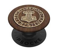 Thors Hammer Runes Circle Viking Celtic Norse Nordic Symbol PopSockets Adhesive PopGrip