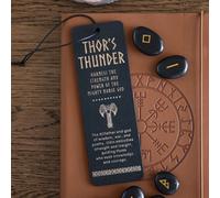 Thor's Thunder Wooden Bookmark - Norse Mythology & Viking Wisdom
