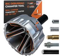 THORVALD Big Deburring External Chamfer Tool with Tungsten Carbide Blade - Deburr Tool for All Thread, All Metal Rod, Pipe, PVC - 1/2" to 1-3/8" Diameter (12~35mm) - User Guide + Tutorial Video