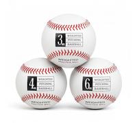 Thorza Weighted Baseballs for Pitching & Throwing Training - Velocity Building Balls for Hitting Practice & Strength Development - Youth to Pro, (3, 4, 6 Oz.) - Set of 3