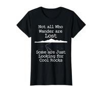 Those that Wander Not Lost Looking for Cool Rocks Value Graphic T-Shirt, Women, Black, L