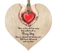 Those We Love Don't Go Away Hanging Wooden Heart Sign Plaque Thoughtful