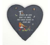 Those We Love Slate Heart - Hanging Slate - Memorial Gift - Robin Lovers