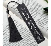 Those Who Don't Believe in Magic Will Never Find It Steel Bookmark, Funny Bookmark Gifts for Women Men Friend Sister BFF, Retirement Birthday Gifts for Teacher Librarian Bibliophile Book Lover