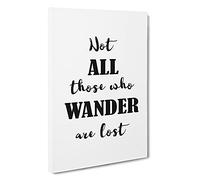 Those Who Wander Typography Canvas Print for Living Room Bedroom Home Office Décor, Wall Art Picture Ready to Hang, 30 x 20 Inch (76 x 50 cm)