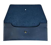 Thot Ra Leather Cash Envelope Wallet, Money Pouch Reusable Budget Envelope Wallet, Leather Cash Holder With One Slot Holder, Handmade, Full Grain Leather Vintage, Vintage Blue, Vintage