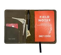 Thot Ra Leather Cover for Field Notes, Passport Cover, Leather Notebook Cover for 3.5" x 5.5" with Pen Holder, Only Cover, Moss Green, Vintage