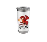 Thou Art Mighty Red Dragon with Fire Breath Stainless Steel Insulated Tumbler