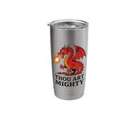 Thou Art Mighty Red Dragon with Fire Breath Stainless Steel Insulated Tumbler