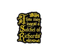 Thou May Ingest A Satchel Of Richards Pin Brooch, Sarcastic Enamel Pin, Pun Humor Gift For Sassy Friend Adult, Eat A Bag Of Dcks Brooches, Rude Humor Lapel Badge, Internet Meme Accessories