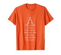 Thou Shall not let Low-Vibin Sketchy-Ass Energy Penetrate T-Shirt, Men, Orange, Small