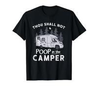 Thou Shall Not Poop in The Camper Camping RV Camp RVing RVer Value Graphic T-Shirt, Men, Black, XL