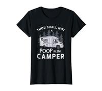 Thou Shall Not Poop in The Camper Camping RV Camp RVing RVer Value Graphic T-Shirt, Women, Black, L