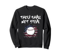 Thou Shall Not Steal Funny Baseball Drip With American Flag Sweatshirt