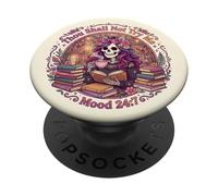 Thou Shall Not Try Me Book Reading Floral Skeleton Bookish PopSockets Adhesive PopGrip